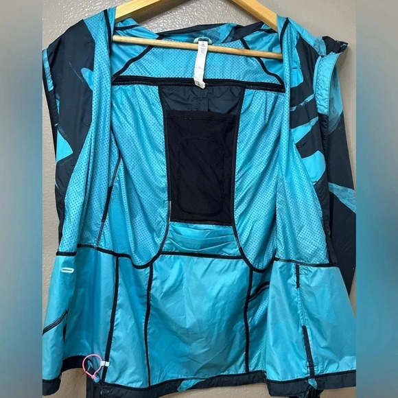 Lululemon Back Pack It Up Jacket Peacock Blue Size 8 W4H45S Run Rain - Picture 8 of 10
